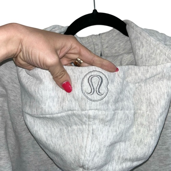 Lululemon Scuba Oversized 1/2 Zip Hoodie, Hthrd Core Ultra Light Grey, Sz. M/L - Picture 9 of 16